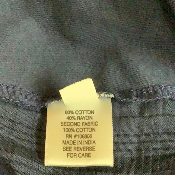 Emily Daniels Blue & Black Checkered 3/4 Sleeve Button Up Blouse Size Large New - Picture 6 of 8